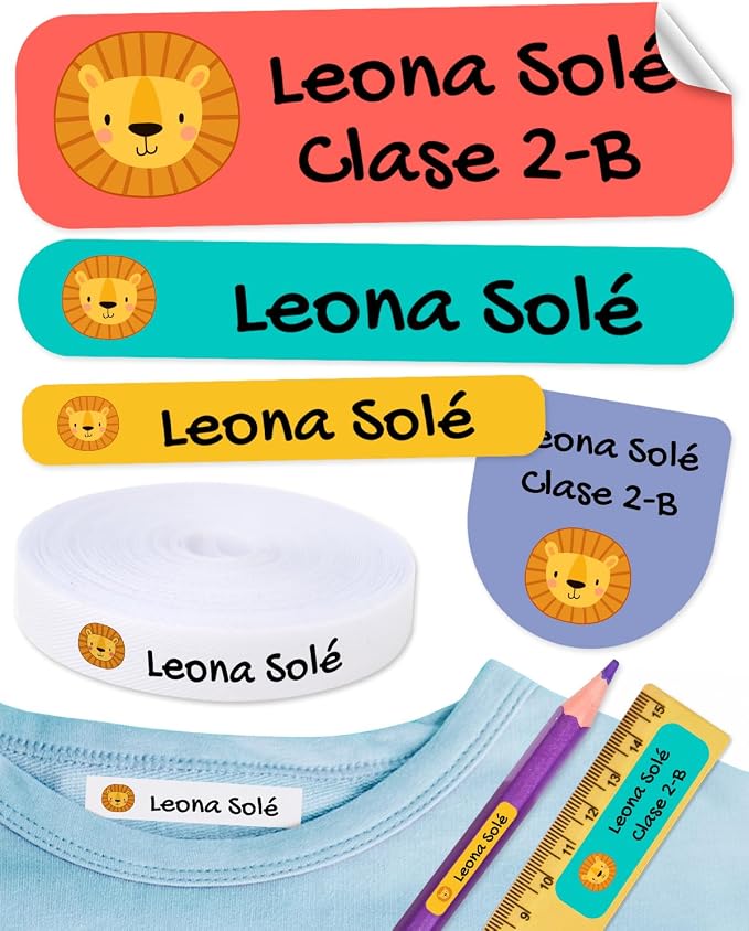 310 Custom Name Labels with Icon. 200 Eco-Friendly Iron-On Fabric Labels + 110 Waterproof Stickers for School, Daycare & Nursing Home