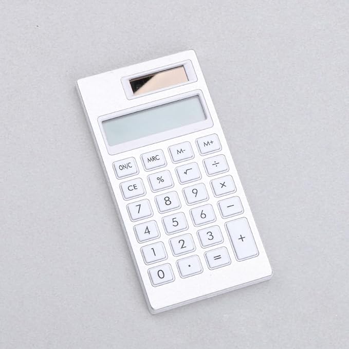 Yosoo 12 Digit Solar Calculator, Basic Standard Desktop Calculator with Elastic Rubber Buttons and Lightweight Thin Shell Design, for Office School Business Use (White)