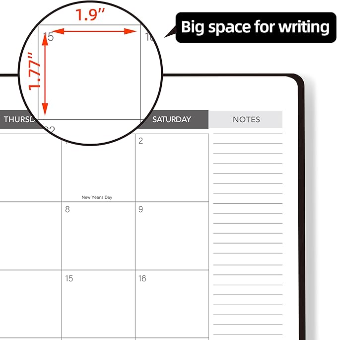 Monthly Planner 2026-2027, 2026 Calendar 18 Months Planner, January 2026 - June 2027, 8.5" x 11", 2026 Academic Calendar Hard PVC Cover with Spiral Bound, Perfect for School & Office for Women & Men