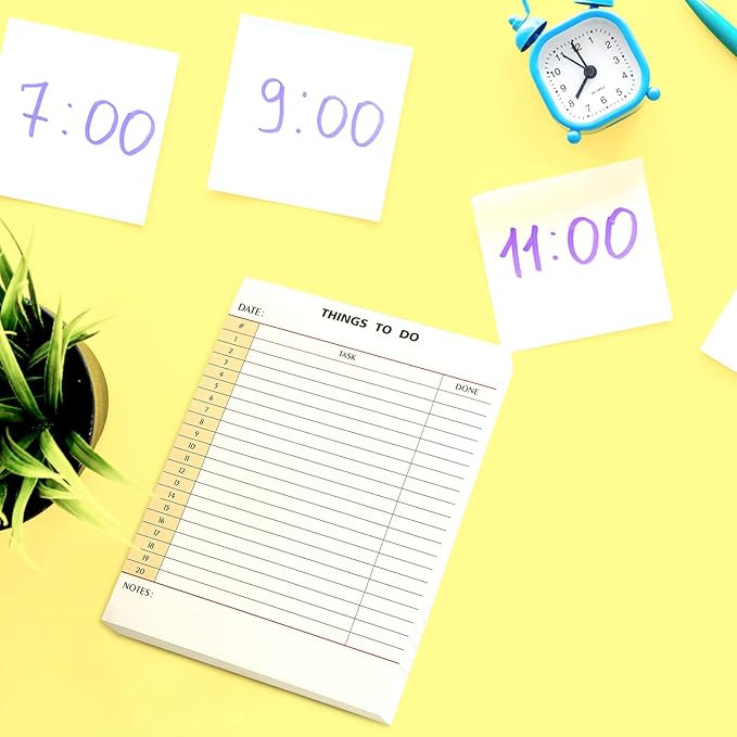 Spakon 300 Sheets Daily to Do List Notepad Notebook Library Card to Do Planner Checklist Memo Writing Pad Schedule Reminder Office Homework Planner for Task, 6" x 8(Retro,Beige)