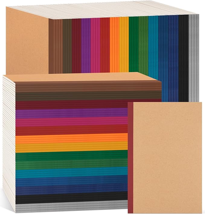 120 Pack Lined Notebook Journals Bulk,8.3”x 5.5”Kraft Cover Lined Notebooks
