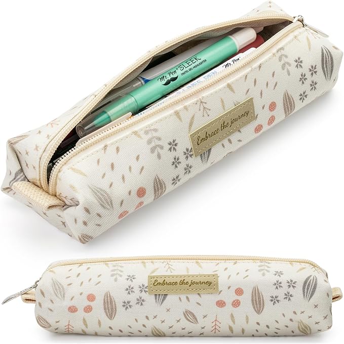 Mr. Pen- Cute Pencil Case Pouch, Multipurpose Canvas Bible Pencil Pouch, Smooth Zipper, Premium Material, Neat Stitches, Ideal for Stationery, Cosmetics, Electronics, School, Office, Travel