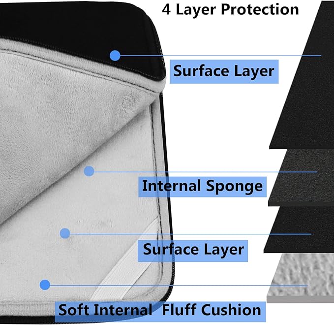 Laptop Case, Protective Computer Sleeve Carrying Bag Compatible with 13 inch New MacBook Air M2/A2681 M1/A2337, New MacBook Pro M2/A2686 M1/A2338/ 12.9-inch iPad Pro 6th/5/4/3rd Generation, Black