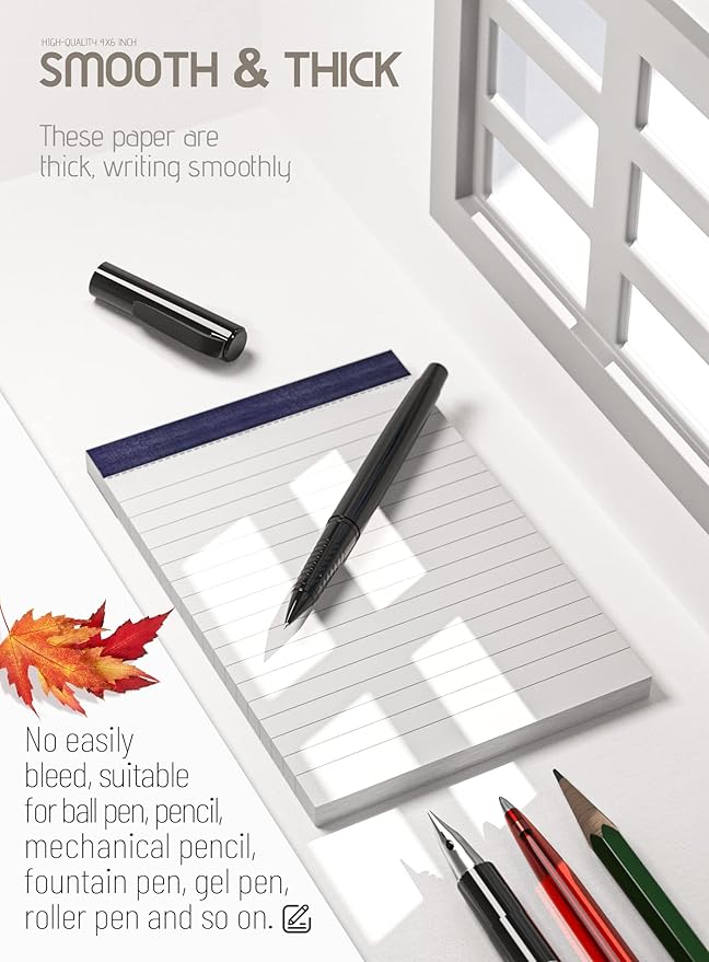 Note Pads 4x6 In Lined Writing Notepad for Office Supplies College Ruled To Do List Notepads Grocery List Note Pad Writing Pads for Work Office Memo Pads Scratch Pads for Writing 30 Sh/Pad 20 Pads/Pk