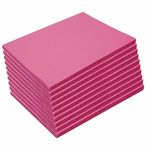 Colorations 9" x 12" Mediumweight Hot Pink Construction Paper - 500 Sheets, Bulk Pack Art Paper, Arts and Crafts, School Supplies, Drawing, Coloring, Painting, 3D Art Paper