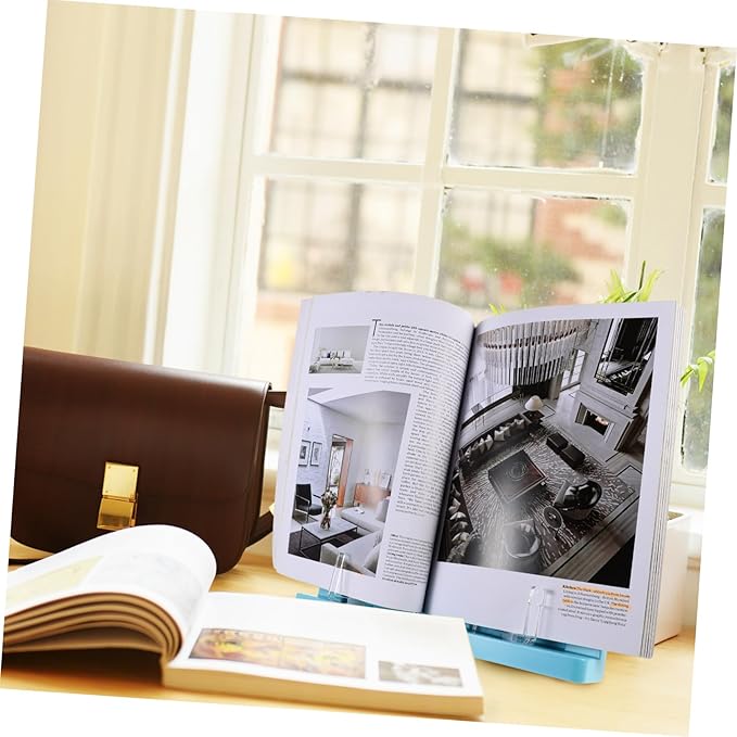 TEHAUX Folding Book Stand for Boys and Girls Adjustable Multi-Height Reading Holder Portable Design for Home Office and Classroom Use for Books and Piano Scores