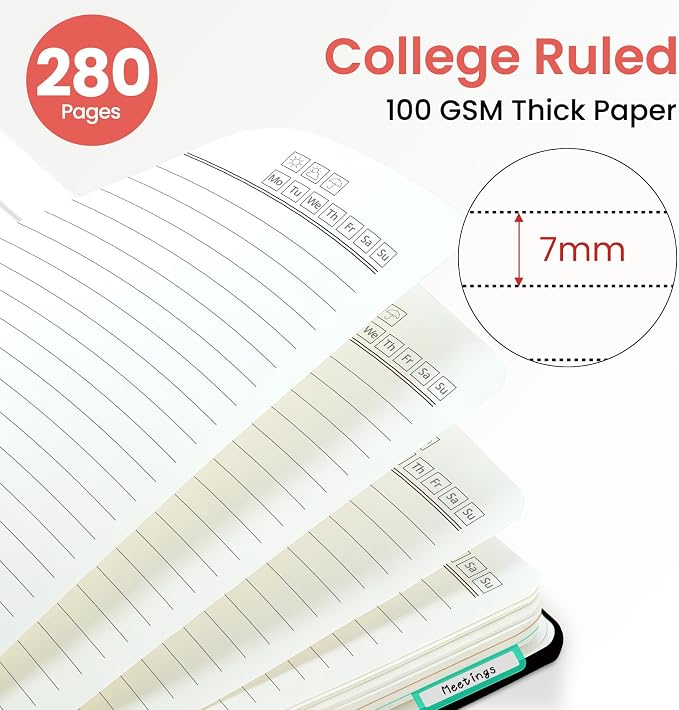ZOTIA Large Spiral Notebooks for Work 5 Subject with Removable Dividers