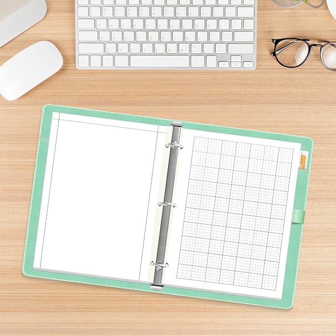 Yaridar (3-Pack) Engineering Computation Pad - 50 Sheets/100 Pages Graph Paper, 5 x 5 Graph Rule on Back, 3-Hole Engineering Notebooks, 100 Gsm White Tint Paper, 8-1/2" x 11"