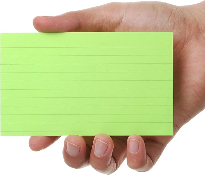 Mr. Pen Lined Neon Study Cards - 3x5, 180 Cards - Ruled Flashcards for Studying