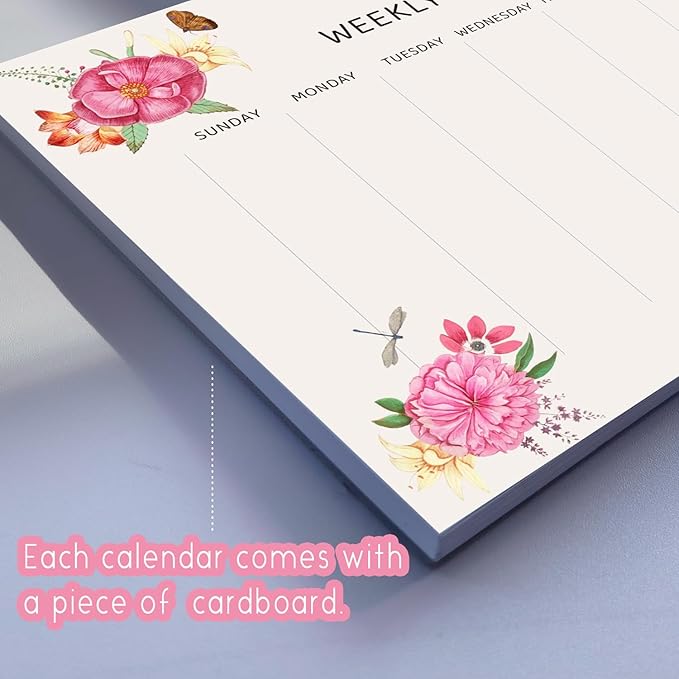 Undated Weekly Planner Notepad, 52 Sheet Tear-Off Weekly To Do List Notepad, Desk Planner Pad Calendar, Blank Calendar for Daily Habit Tracking/Menu Planning(8.26"x11,69")