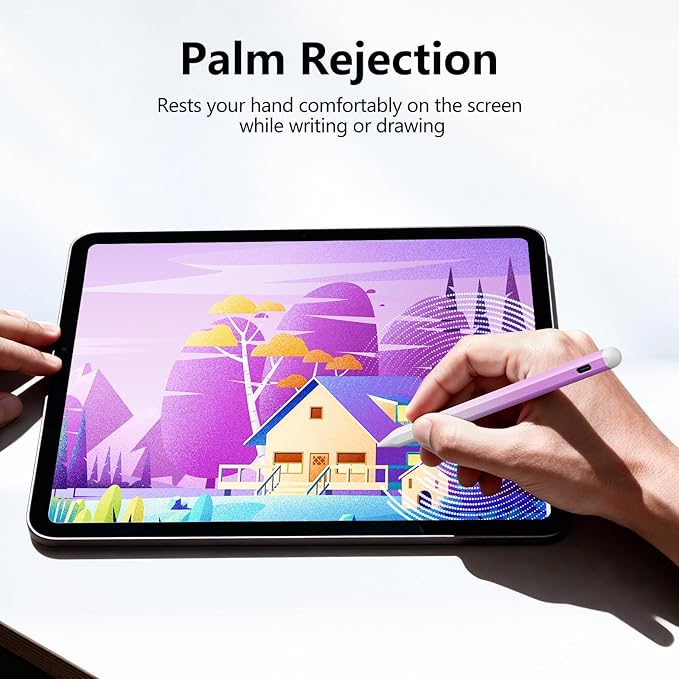 Stylus Pen for iPad 6th-11th Generation-2X Fast Charge Active Pencil Compatible with 2018-2026 Apple iPad Pro 11"/12.9"/M4, iPad Air 3/4/5/M2/M3/M4,iPad mini 5/6/7 Gen-Gradient White Pink