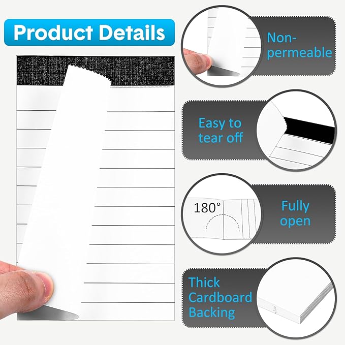 PerKoop 100 Pack Small Notepads Refills 3 x 5 Inch Lined Memo Pads 30 Sheets Mini Legal Pads Pocket Notepads for Teacher Nurse Office School Supplies