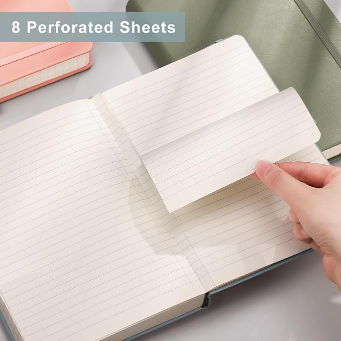 EMSHOI Lined Journal Notebook, 256 Numbered Pages, A5 Size (5.7'' x 8.3'')