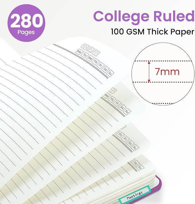 ZOTIA Large Spiral Notebooks for Work 5 Subject with Removable Dividers