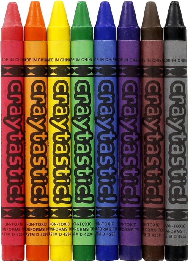 Craytastic! Bulk Crayons, 240 Individual Boxes of 8 colors/count Class Pack - Full Size, Premium (Red, Yellow, Green, Blue, Purple, Brown, Black) SAFETY TESTED COMPLIANT WITH ASTM D-4236 (1920 Total)