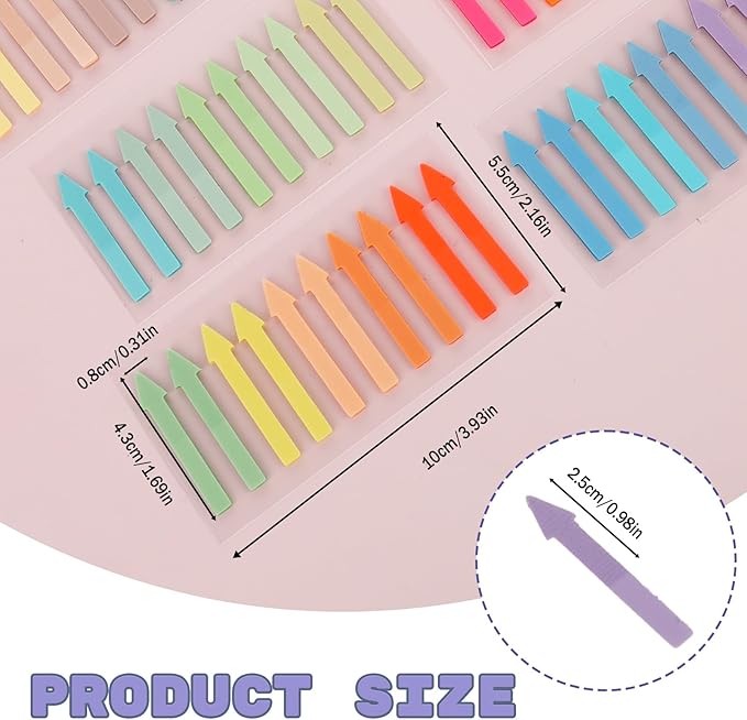 Molain 1200Pcs Page Markers Colored Sticky Tabs, Translucent Arrow Flags for Page Marking, Fluorescent Flags Sticky Index Tab Stickers for Notebooks, Small Sticky Notes Flags(Fluorescent)