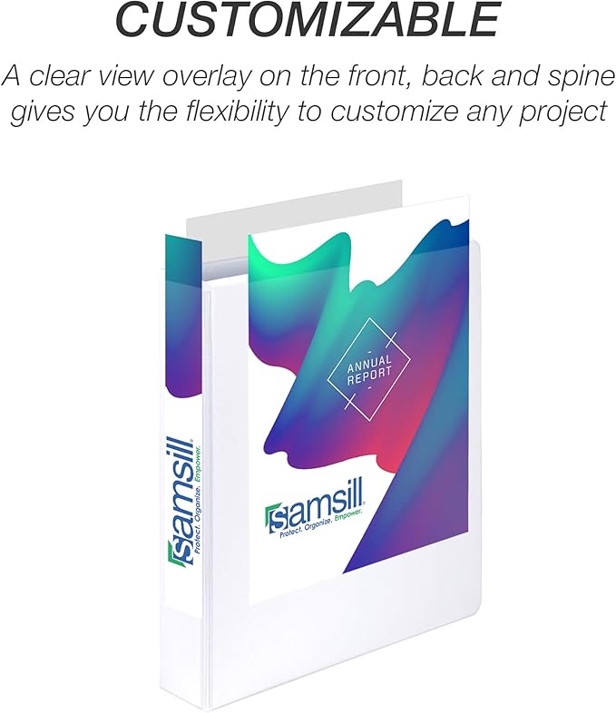 Samsill Durable 1.5 inch 3 Ring Binder, Made in USA, D Ring Binder, 100% Recycled Chipboard, White, Pallet of 480 Binders in 40 Cartons