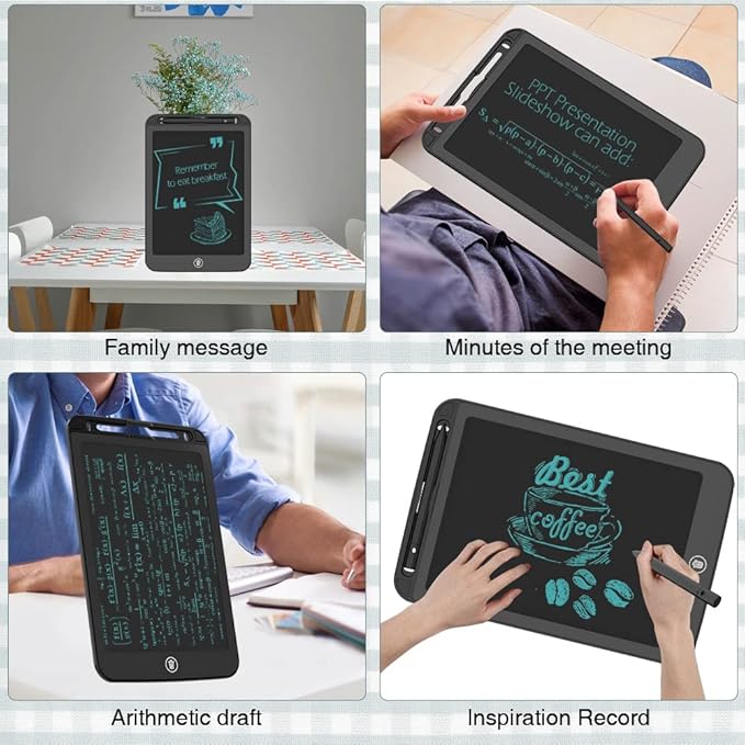 [2 Pack] TIQUS 9.25 Inch LCD Writing Tablet Pad Ewriter Electronic Board and MeMO Notes for and Adults at Home School and Office Middle Stylus [Black]