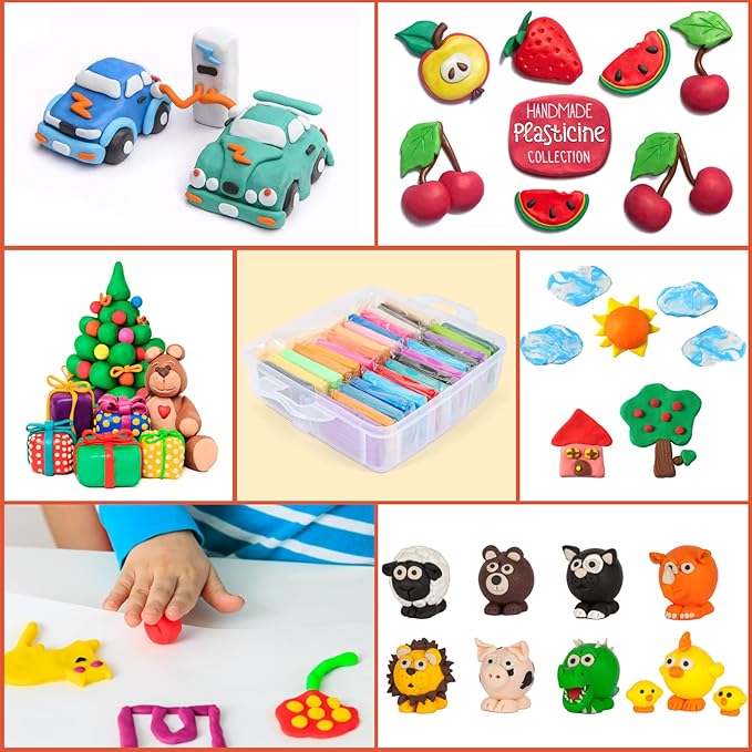 CiaraQ Polymer Clay 28 Colors Starter Kit - Oven Bake Modeling Clay for Kids & Artists, Non-Sticky DIY Clay with Sculpting Tools, Fun Gift for Children Ages 4+, 1.7 lb