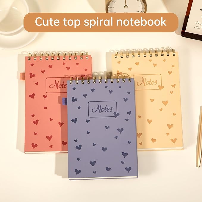 A5 Top Spiral Notebook,240 Pages Steno Pads College Ruled Journal Note Pad
