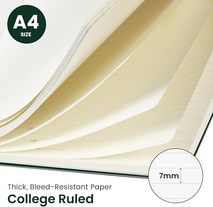 Taja Large Spiral Lined Journal for Women, 8.5" x 11" Notebooks for Work Collge Ruled, A4 Aesthetic Cute Journaling Notebooks for Writing, Plastic Cover, Butterfly