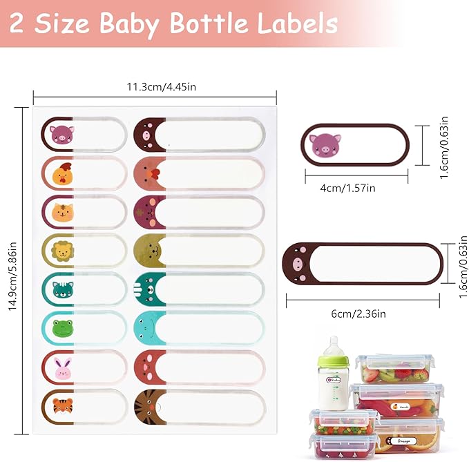 Kids Labels for School Stuff Daycare, Baby Name Tag Stickers for Daycare Essentials, 400 PCS Waterproof Reusable Name Label for Water Bottle, Washable Dishwasher Safe Kid Sticker for School Supplies
