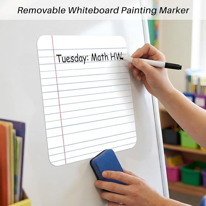 Lincia 12 Pcs Dry Erase Whiteboard Stickers for Classroom Table Classroom Decor Colorful Stickers for Whiteboard Wall Decor Removable Dry Erase Circles for School Teacher Supplies(Rule, Simple)