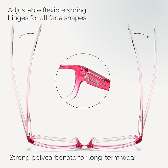 Gaoye Reading Glasses for Women, 6 pack Fashion Readers for Women Men Spring Hinge Eye Glasses, Blue Light Reading Glasses