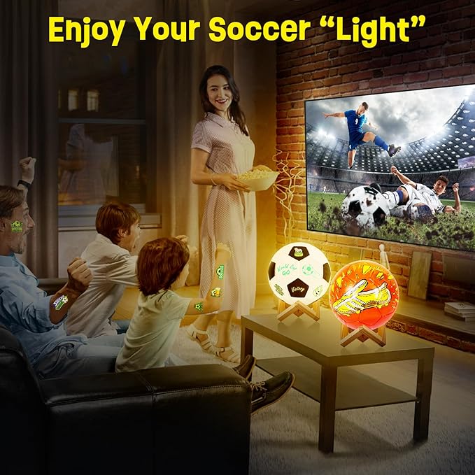 Paint Your Own Soccer Ball Lamp Kit, World Cup Soccer Gifts 3D Night Light, Art Supplies Creativity Arts and Crafts for Kids Ages 8-12, Birthday Gifts for Kids Boys Girls Ages 3 4 5 6 7 8 9 10 11 12+