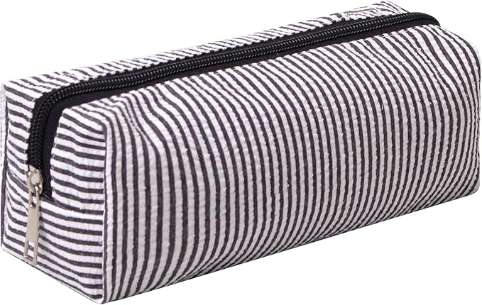 Cute Pencil Case Capacity Pencil Pouch Aesthetic Pen Bag Office Stationery Organizer Simple Sturdy Multifunctional Cosmetic Pouch (black)