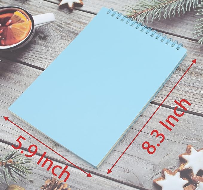 Yansanido Top Bound Spiral Notebook, 3 Pcs 3 Color A5 Size Thick Plastic Hardcover Grid Paper 80 Sheets (160 Pages) Journal for School and Office Supplies (Light Color)