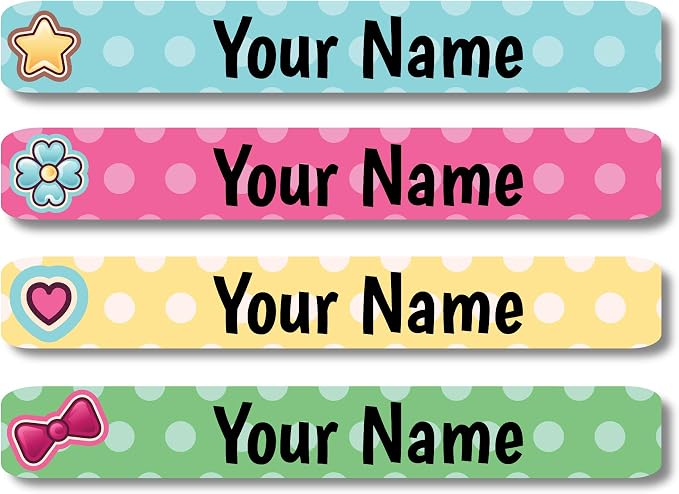 Lovable Labels Personalized Labels for Kids (120 Labels) - Waterproof Dishwasher Safe Peel and Stick Labels are Great for School Supplies Daycare Camp Bottles (Manga)