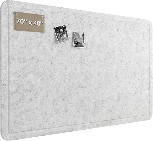 Felt Bulletin Board for Wall 72" x 48" Unfolded Size, Large Frameless Felt Pin Board, Soft Cork Board Alternative for Office, Home Planning, Notes, Photos & Wall Decor, Foldable Shipping, Easy Install