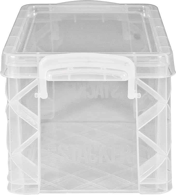ADVANTUS 40307 Super Stacker Storage Boxes, Hold 400 3 x 5 Cards, Plastic, Clear (Pack of 6)