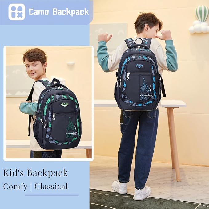 Bansusu Boys Backpack for Kids School Bag, Primary Middle School Backpack for Boys Bookbags