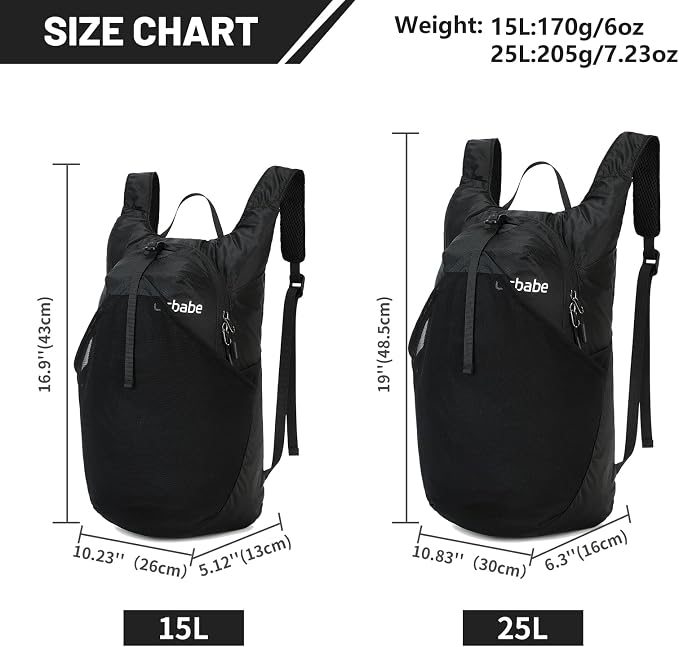 Ultra Lightweight Foldable Backpack,Water Resistant Small Packable Hiking Daypack Outdoor Camping Travel Bag