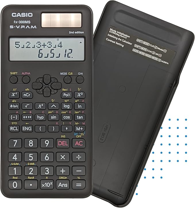 Casio fx-300MS Plus 2nd Edition – Standard Scientific Calculator with 2-Line Display | 10-Digit LCD, Trig, Stats, Fractions | Ideal for High School Algebra, Trigonometry & Test Prep