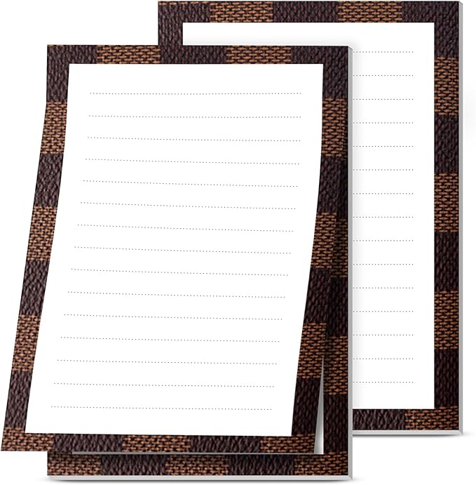 2 Pack Lined Sticky Notes 4x6 in, Cute Self-Stick Notepads with Lines, Large Memo Pads Strong Adhesive for Office, Home Luxury Plaid