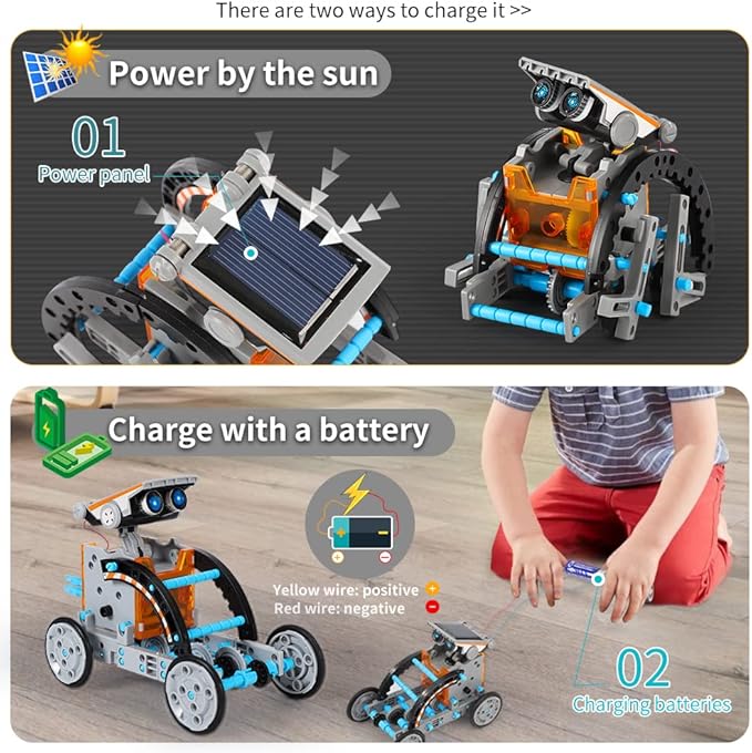 Lucky Doug Solar Power Robot Building Kits Toys for Boys Girls Ages 8-13, STEM Kit Gifts for Kids 8 9 10 11 12 13 Years, DIY Educational Science Building Robotic Set Gifts for Teenagers