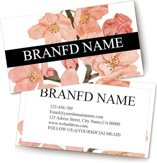 Custom Printed Business Cards - 3.5" x 2" 200 Pcs Premium Custom Cards for Business with Single or Double Sided Personalized No Additional Charge
