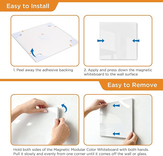 Comix Magnetic Board, 12 Pack Magnetic Whiteboard for wall, 11.8 x 11.8 Inches Dry Erase Board for Kids, Students, White Board Dry Erase Set for Fridge, Office and Home, White