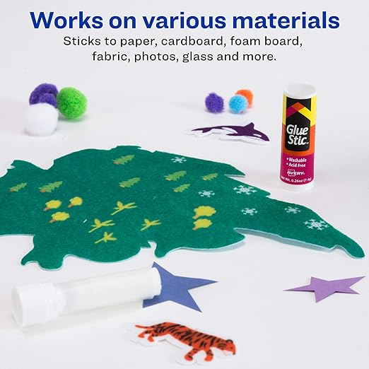 Avery Glue Stick White, Washable, Permanent, 3 Per Pack, 6 Packs, 18 Glue Sticks Total (00164)