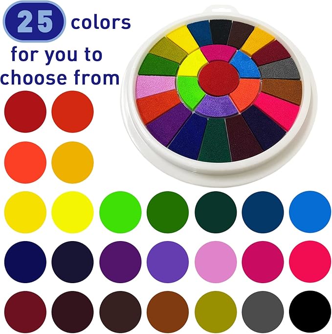 25 Color Book Finger Painting Kit Drawing Toys,Album Educational Tool Kit,Washable Children's Supplies for Birthday Kindergarten,Early Learning