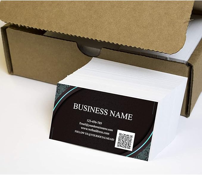 Design Business Cards 500 Full-color Printing, Customized Premium Business Cards Add Pictures 2"x3.5" Inches, No Additional Cost