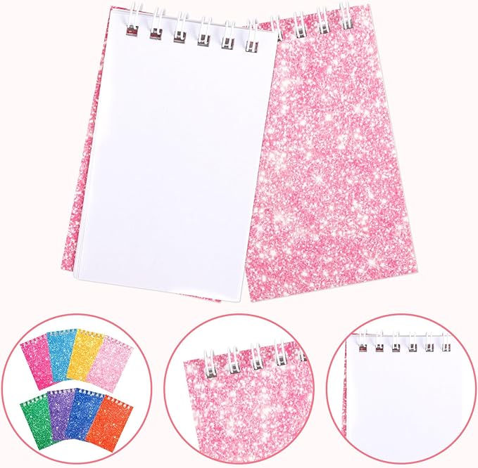 Hooqict 24 Pack Small Pocket Notebook Mini Notepads for Kids Party Favors Small Spiral Notepads Colorful Mini Notebooks Bulk Memo Pads for Work, Office, School, Classroom, 3.9 x 2.4 Inches