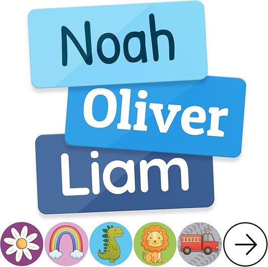 TagBuddy® Personalized Daycare Name Labels for Kids [210pcs] - Waterproof Name Stickers for School, Baby Bottles & Clothing - Custom Name Stickers - Washable Stick On Labels (1.2”x0.5”)