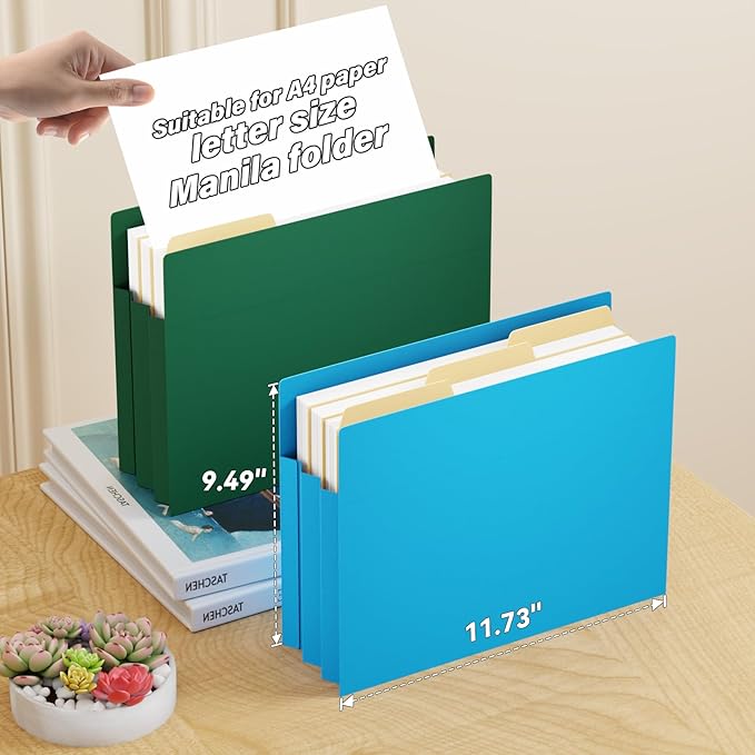 Ansook Poly 3.5”Expandable File Pockets,6 Pack Extra Capacity File Pockets Folders,Letter Size File Pockets,Heavy Duty File Pocket with Straight-Cut Tab,Holds 8.5" x 11" documents & Manila Folder