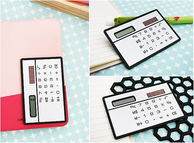 Solar Power Calculator 8 Digit Display Basic Standard Calculators Thin Calculator for Business Office School