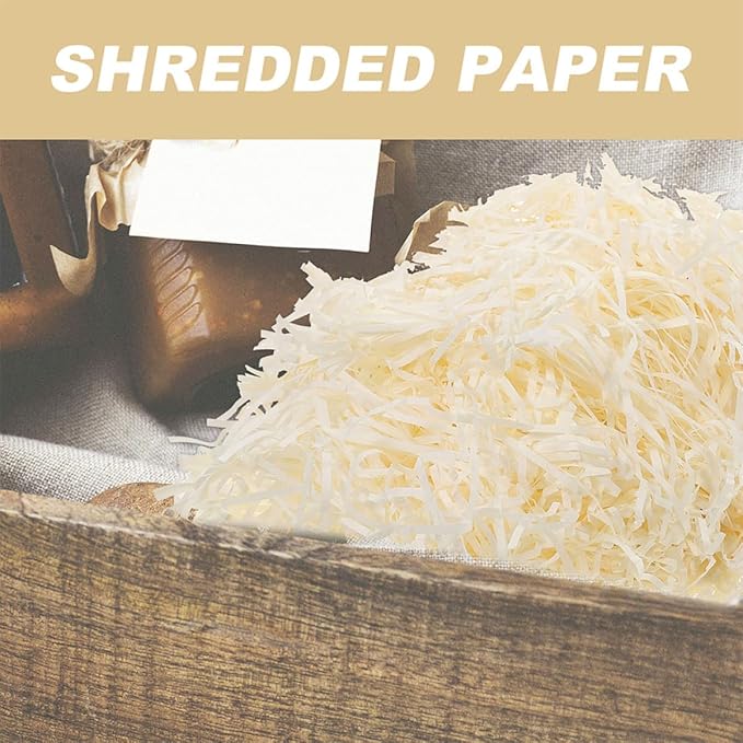 ZUNOXAZ Shredded Paper Crinkle Cut Filler for Boxes, 200g (2 Packs) Natural Raffia Grass Basket Stuffing Paper, Eco-friendly Box Filling for Wedding, Birthday, and Holiday Wrapping