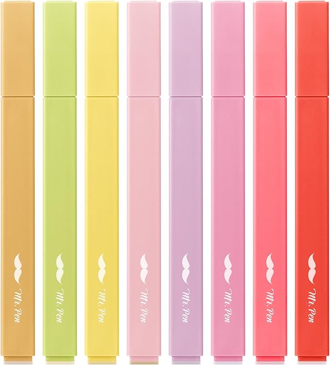 Mr. Pen- Aesthetic Highlighters No Bleed, 8 Pack, Summer Morning, Chisel Tip, Cute Highlighters Assorted Colors for Journaling, Highlighting, Underlining, Fast Dry, Back to School Supplies